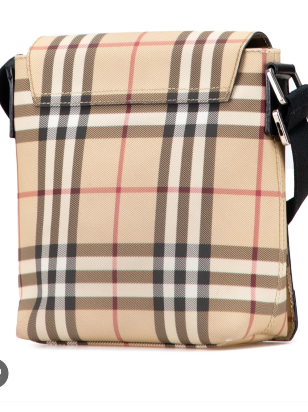 Burberry Beige Plaid Crossbody Bag with Black Strap - Picture 2 of 8